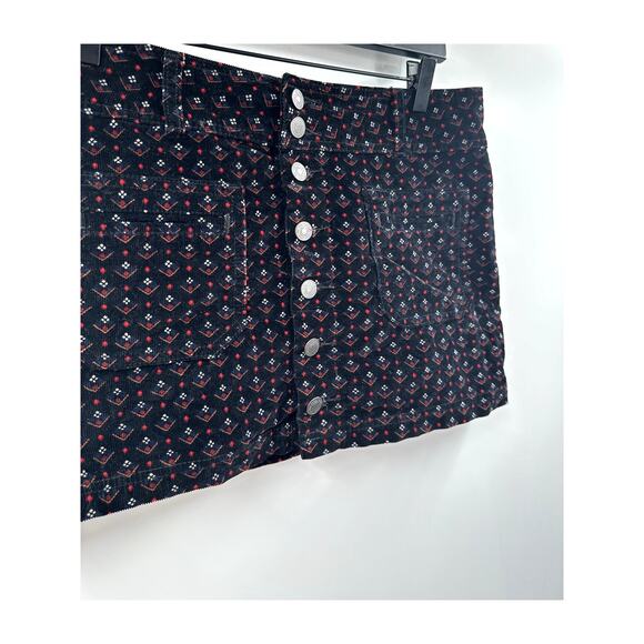We The Free by Free People Joanie Cord Skirt in Black Combo Size 28 - Picture 3 of 7